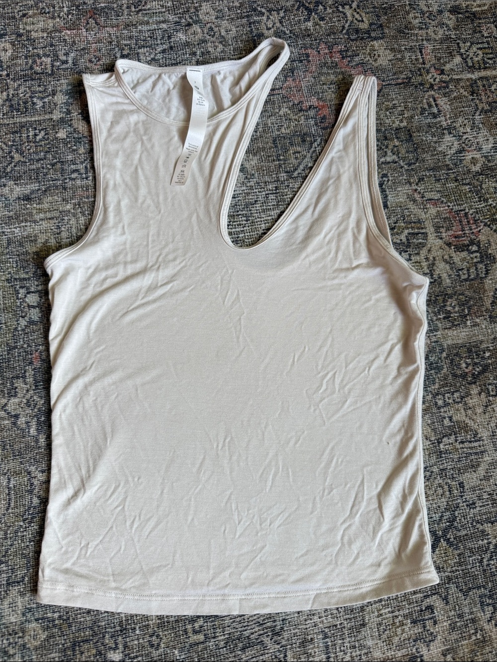 Lululemon Cream Asymmetric Tank Top